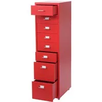 MCW Rollcontainer T851-8, 8 Schubladen - Büroschränke mit 8 Schubladen und praktischen Etikettenhaltern, mobil durch vier Laufrollen und ideal für eine organisierte Bürogestaltung.