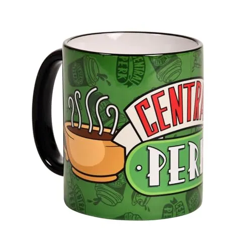 Elbenwald Friends Tasse mit Central Perk Logo Motiv 320 ml für Herren Damen Unisex Keramik grün