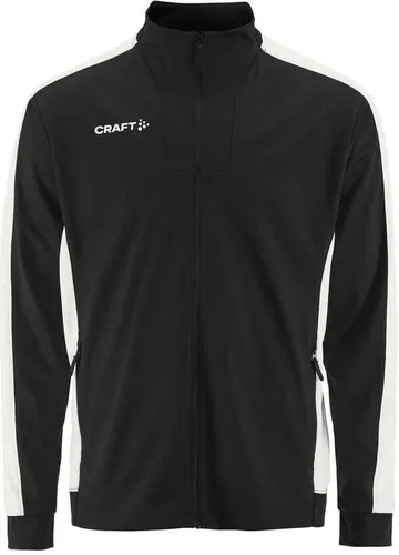 Craft Sport-Trainingsjacke Evolve 2.0 Contrast Full Zip (schwarz/weiß, Herren, Größe: XXL) - Die Evolve 2.0 Contrast Full Zip Jacke bietet elastischen Komfort und Strapazierfähigkeit. Ideal für intensives Training, sorgt sie für optimalen Feuchtigkeitstransport und ist aus 100 % recyceltem Polyester gefertigt.