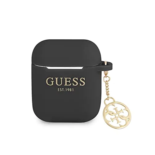 Guess GUA2LSC4EK AirPods 1/2 Hülle schwarz/schwarz Silikon Charm 4G Collection - Schwarz