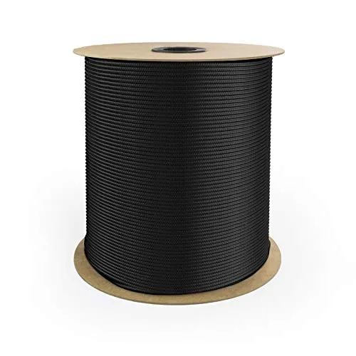 DQ-PP POLYPROPYLENSEIL – 5mm – 10m – SCHWARZ – Traglast bis 244 kg Flechtleine Textilseil Schnur Rope Kordel Kunststoffseil geflochten