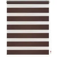 Lichtblick Doppelrollo Klemmfix ohne Bohren - Dunkelbraun, 110 cm x 150 cm - Seitenzug- & Springrollos: 2-in-1 Rollo für variablen Lichtschutz und Sichtschutz, einfach ohne Bohren zu montieren, ideal für Fenster und Türen.