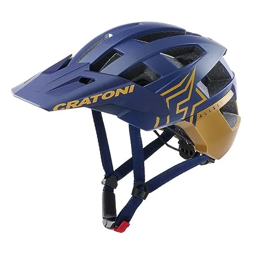 Cratoni Allset Pro Helm für Erwachsene, Blau/Gold Matt, Größe L