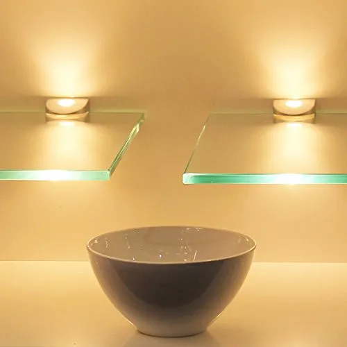 LED Glasregal Wandpaneel 600mm - modernes Hängeregal - Schweberegal aus stabilem ESG-Sicherheitsglas mit 3 LEDs pro Clip für optimale Lichtverteilung. Plug & Play Set inkl. Netzteil, ideal für jeden Wohnraum.