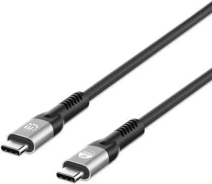 Manhattan USB4 USB-C St/St Ladekabel (2 m, 240 W) - USB Kabel für Multimedia und Peripherie, unterstützt USB 4.0 für superschnelle Datenübertragung und hohe Ladeleistung von bis zu 240 W.