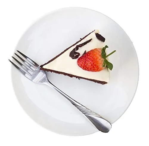 Topkapi Varick – flacher Teller Ø 16 cm mit Fahne │ Profi-Teller für Gastronomie und Catering │ Vorspeiseteller, Dessertteller │ Hart Porzellan │ Weiß │ 6 Stück