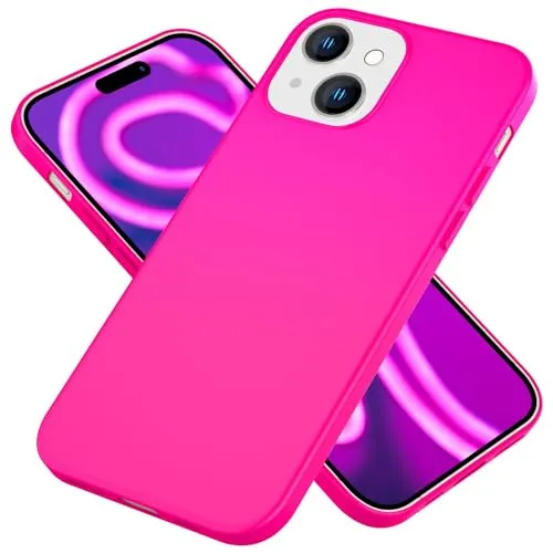 NALIA Neon Silikonhülle für iPhone 15 - Soft-Touch & Signal-Neon - NEONSHOCK (Matte Schutzhülle) - Marke aus Berlin, Farbe:Pink