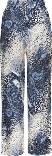 LASCANA Palazzohose blau bedruckt Größe 46 - Stylische Palazzohose von Lascana in einzigartigem Allover-Animalprint. Ideal für warme Tage, mit breitem Gummibund und praktischen seitlichen Taschen für zusätzlichen Komfort.