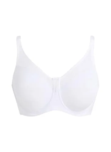 Hunkemöller Minimizer-Bügel-BH Nina - Weiß - 90D - Eleganter Minimizer-Bügel-BH für optimalen Tragekomfort. Speziell für größere Cupgrößen designt, mit semitransparentem Stoff und verstellbaren Trägern.