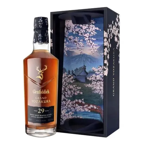 Glenfiddich 29 Jahre - Grand Yozakura - Japanese Awamori Cask - Exklusiver Whisky, 29 Jahre gereift in Awamori-Fässern für ein unvergessliches Geschmackserlebnis mit reifen Früchten und cremiger Vanille.