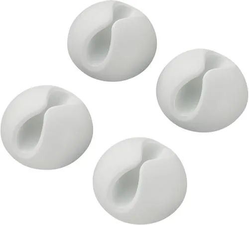 TRU Components SWC-10WT/4P Kabelhalter selbstklebend 542241 Bündel-Ø-Bereich 9mm (max) Weiß 4St.