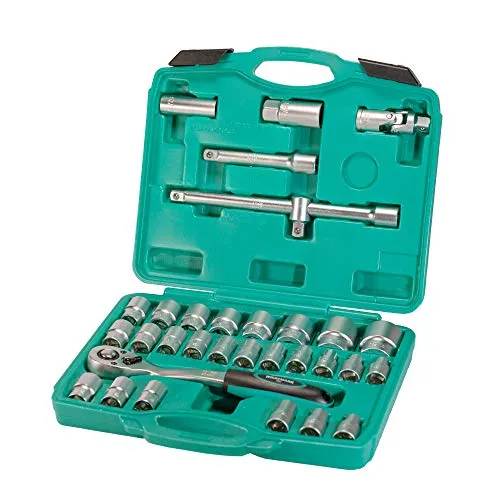 WIESEMANN 1893 Steckschlüsselsatz 32tlg mit Zündkerzen-Einsatz I 1/2