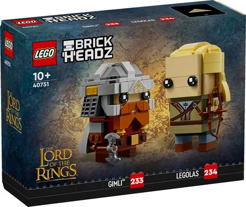 LEGO® BrickHeadz 40751 Legolas und GimliTM - Tolles LEGO® Bauset zu Der Herr der RingeTM – baue Legolas und GimliTM mit authentischen Details. Perfekt für kreative Kinder und Fans, um ihre Lieblingscharaktere aus dem Film darzustellen und zu sammeln.