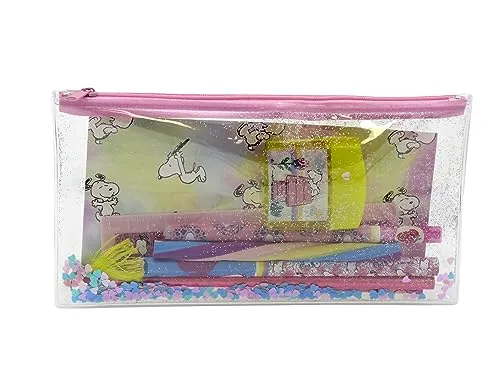 CYPBRANDS Unisex Kinder Snoopy Federmäppchen mit Zubehör für Schreibwaren Set, Mehrfarbig