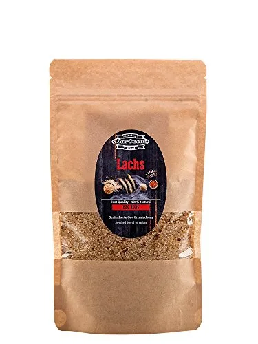 Axtschlag BBQ Rub Lachs, für einen einzigartigen Geschmack von Fleisch, Fisch und Gemüse, 250g Trockenmarinade, wiederverschließbar