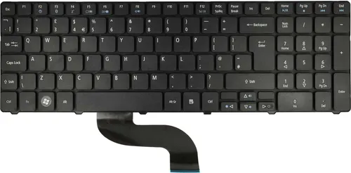 vhbw Tastatur Keyboard QWERTY kompatibel mit Acer Aspire 5250, 5410, 5360, 5410T, 5342, 5333, 5350, 5349, 5253G Notebook - Schwarz, mit Nummernblock