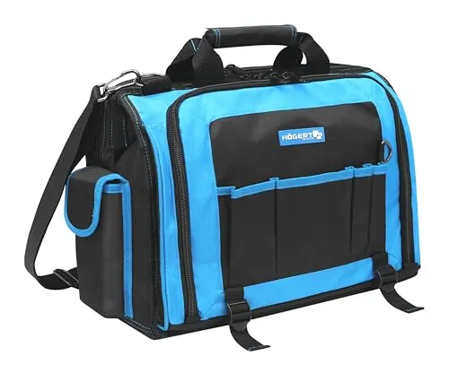 Högert Technik - Strapazierfähige Elektrikertasche | Werkzeugtasche Elektriker | Multifunktion für Heimwerker Handwerker | aus 600D-Polyester | 3 Seitentaschen | 4 Außentaschen | 3 Hauptfächer