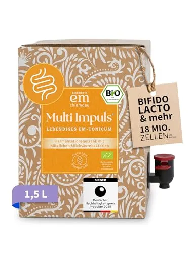 EM-Chiemgau Bio Fermentgetränk Verdauungshelfer - Probiotika Lactobacillus – 15 lebendige Milchsäurebakterien, laktose- und glutenfrei, ideal für die tägliche Verdauungsunterstützung und leicht in den Alltag integrierbar.