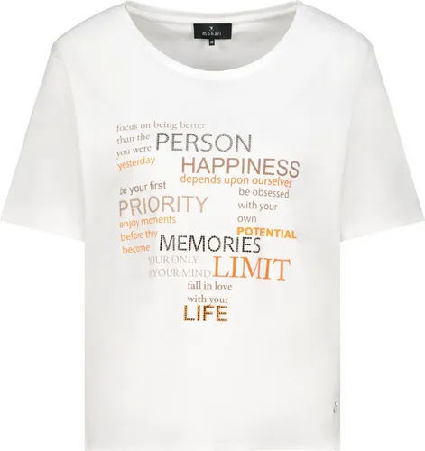 Monari T-Shirt mit Strasssteinen - Stylisches T-Shirt aus 100% Baumwolle, ideal für den Alltag. Mit funkelnden Strasssteinen als besonderem Blickfang.
