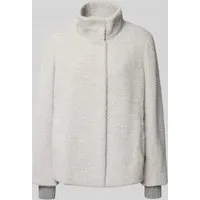 comma Jacke mit Kunstfell in Hellgrau, Größe 46 von comma,