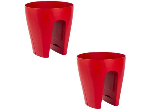 Engelland Geländertopf mit Wasserauffangschalen (2 St., 9 Liter) - Blumentöpfe - UV-beständig und wetterfest, ideal für Geländer und Zäune, mit praktischen Wasserauffangschalen für tropffreies Gießen.