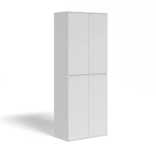 Vicco Kleiderschrank Claus, 74 x 191.5 cm mit 4 Türen, Weiß