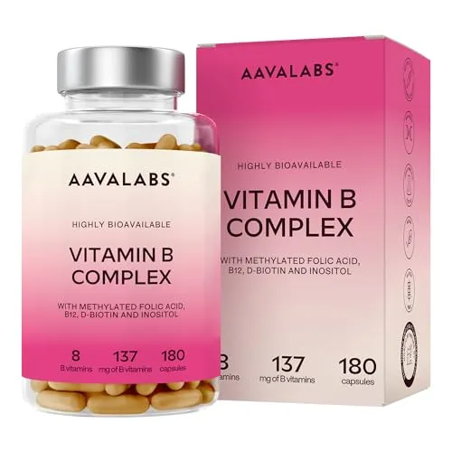 Hochdosierter Vitamin B Komplex 180 Kapseln | 8 essentielle B-Vitamine
