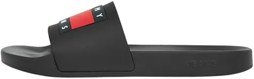 Tommy Hilfiger Pantoletten in Schwarz, Größe 42 für Herren - Wanderschuhe in Schwarz, ergonomisch geformte Decksohle und rutschhemmende Laufsohle für optimalen Komfort und Sicherheit beim Tragen.