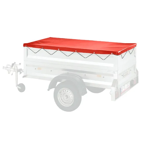 Abdeckplane in Rot passend für Stedele Stahlblech-Anhänger MST80A MST739