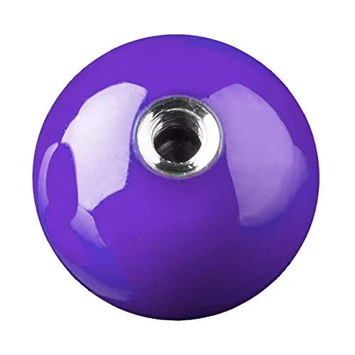 viva-adorno Piercing Schraubkugel Ersatzkugel Hochglänzend Farbig Emailiert Edelstahl-Gewinde Größen Z376, Lila 1,2 x 4,5mm