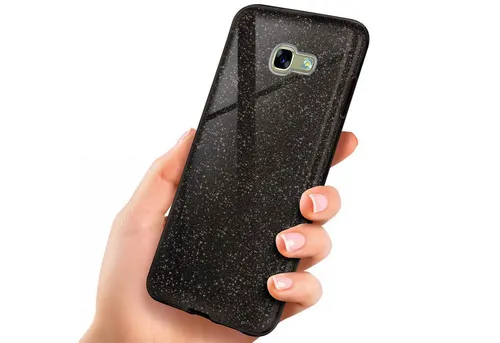 ONEFLOW Handyhülle für Samsung Galaxy A5 (2017) Glitzer Hülle Glitter Case Schwarz 5,2 Zoll, Hülle Glitzernd Dünne Schutzhülle mit Kameraschutz Frauen Glitzerhülle