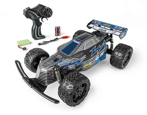 Carson Modellsport Glow Rider Blau 1:12 RC Modellauto - RC-Modelle mit spektakulären LED-Effekten für actionreiche Nachtrennen, ready to run und inklusive Akku für bis zu 25 Minuten Fahrspaß.