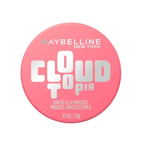 Maybelline New York Cloudtopia Wangen- & Lippen Mousse, 2-in-1 Blush & Lippenfarbe für 14H Halt, Luftig-leichte Textur & mattes Finish, Nr. 07 Moonlit Rose, 5g