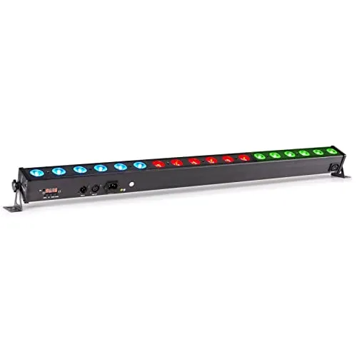 BeamZ LCB183 - LED Bar DMX, 18x 4 Watt RGB LED, 3 Sektionen, Soundgesteuert Lightbar mit Kontroll Display 3-Pin-DMX, 17 Auto Modi, Discolicht Partylicht, Bühnenlicht, RGB PAR