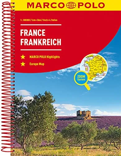 MARCO POLO Reiseatlas Frankreich 1:300 000: mit Europa 1:4 500 000 (MARCO POLO Reiseatlanten)