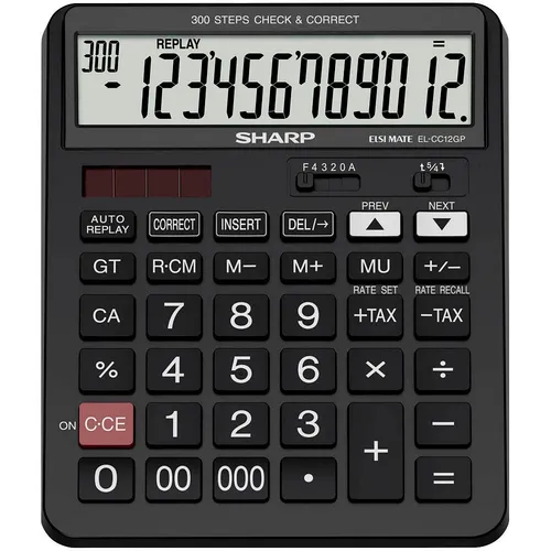 SHARP EL-CC12GP Taschenrechner schwarz