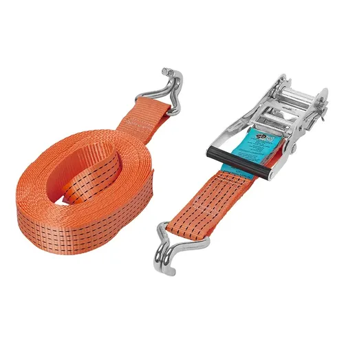 ProPlus Spanngurt mit Ratsche + 2 Haken 8 Meter 5000kg - Spanngurte & Zurrösen, extrem belastbar mit einer Kapazität von 5000kg, ideal für sicheres Verzurren von Lasten.