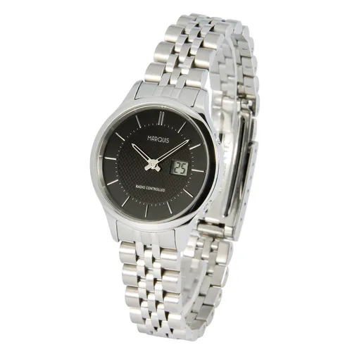 Elegante Damen Funkarmbanduhr (deutsches Funkwerk) Edelstahl Armbanduhr 964.4925