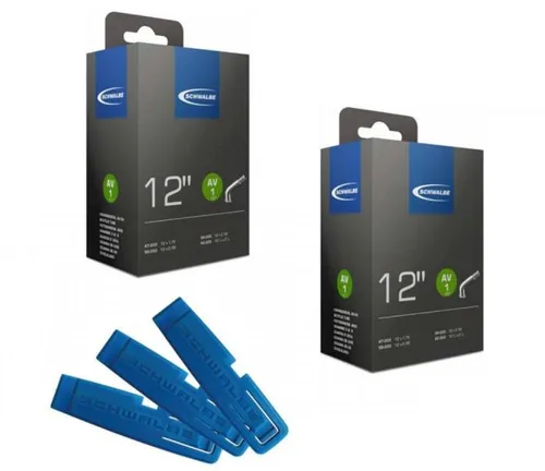 Schwalbe Fahrradschlauch Schwalbe 2x Schlauch AV1 (47/62-203) + 1x Reifenheber 3 Stk.