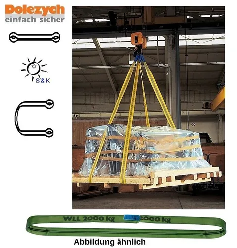 DOLEZYCH Rundschlinge DIN EN 1492-2 Nutzlänge 2,5 m gelb Tragf. einf. 3000 kg