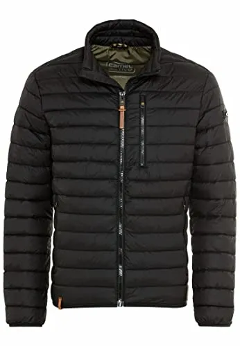 Camel Active Steppjacke in Schwarz - Größe 60, Herrenjacke mit Stehkragen und elastischem Ärmelabschluss für optimalen Tragekomfort