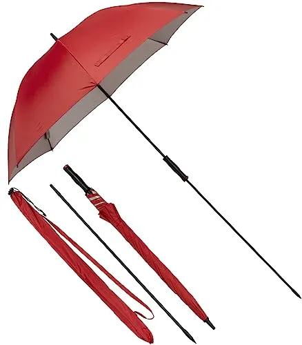 derby Strandschirm XXL - Regenschirm und Sonnenschirm mit UV-Schutz in Rot - Golfschirm für Damen und Herren mit großem Durchmesser für optimalen Regen- und Sonnenschutz, inklusive Stockverlängerung für sicheren Halt am Strand.