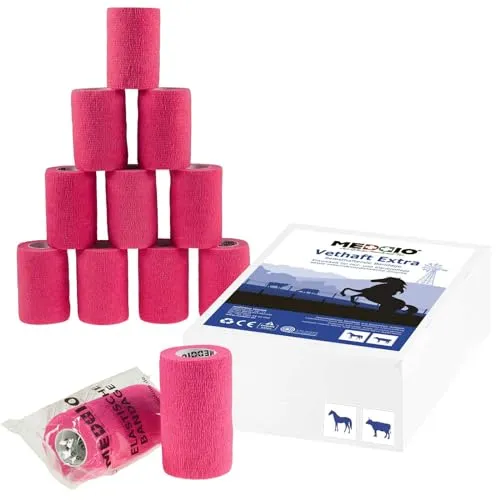 Vethaft Extra selbsthaftende Bandage 10cm Haftbandage für Huf- und Klauenpfleger, Tierärzte 12 x