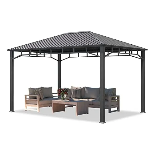TOOLPORT Sunset 3x4 m Hardtop Gartenpavillon - Pavillon mit modernem Design, stabil und wetterfest. Ideal für entspannte Stunden im Garten oder auf der Terrasse, perfekt für Grillabende mit Freunden.