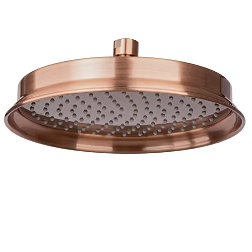 PaulGurkes Regenduschkopf PG0427-RB - Regenduschen - Retro-Kopfbrause aus massivem Messing mit 140 Gummidüsen für ein erfrischendes Duscherlebnis und schwenkbarem Kugelgelenk.