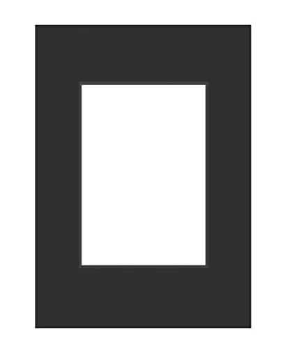 DEHA Design Passepartout Karton 21x29,7 cm (DIN A4) für Bilder im Format 13x18 cm, Schwarz