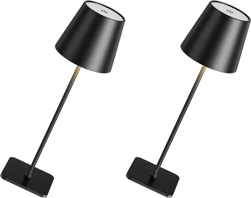 Vivitar LED Tischleuchte mit 3 Farbtemperaturen -Wiederaufladbar,Touch-Dimmer,IP54 Wasserdicht, LED fest integriert, Aufladbar per USB-C, Kaltweiß, Neutralweiß, Warmweiß, 5700K weißes Licht, 4000K natürliches Licht, 2700K warmes Licht, 38 cm, 0,75kg, Modernes Aluminium Design, IP54 für Außen-Innenbereich