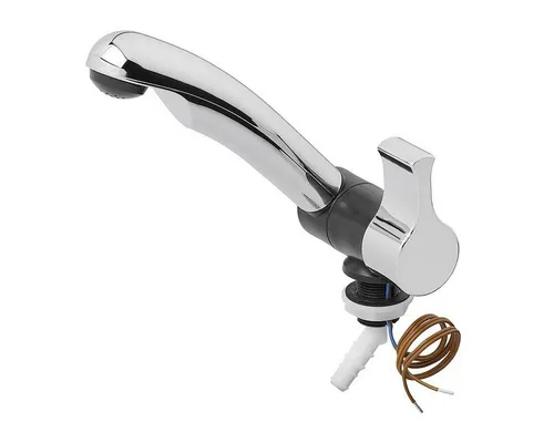 Moritz Wassertank 12V Wasserhahn klappbar mit Microschalter - Zisternen Wasserhahn mit verchromtem Griff, ideal für Wohnmobile und Boote. Integrierter Microschalter ermöglicht einfache Pumpensteuerung und klappbarer Auslauf sorgt für Platzersparnis.