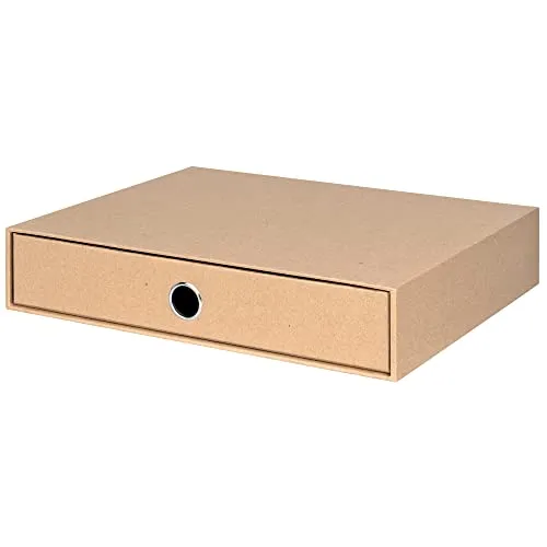 Rössler Papier 1524452620 - S.O.H.O. Schubladenbox für DIN A4, mit Griffloch, Kraft, 343 x 250 x 65 mm, 1 Stück