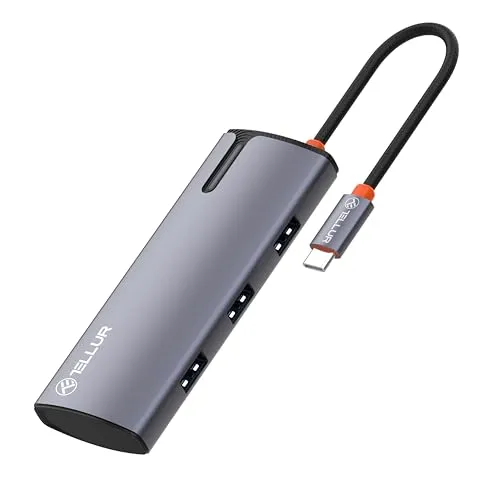 Tellur USB-C Hub, PD 3.0 100W, HDMI, 3X USB 3.0